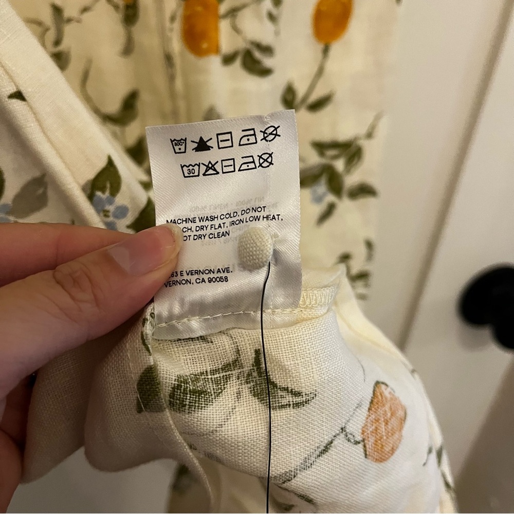 NWT! Reformation "Easton" Mini Dress in Citron (Lemon) - Size 4 (Small) - Picture 11 of 13